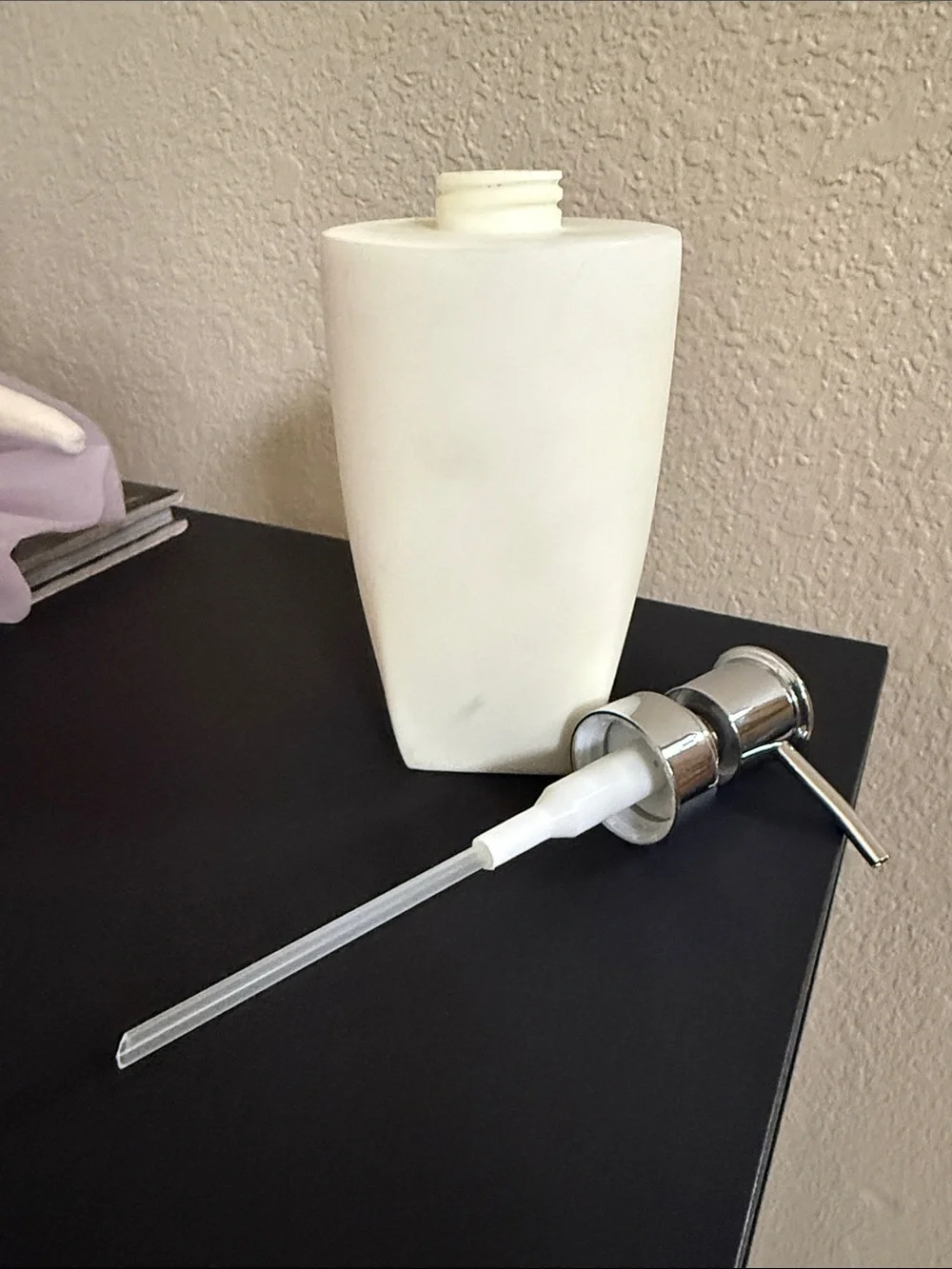 Restoration Hardware White Soap Dispenser with Chrome Pump